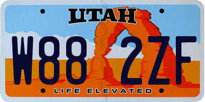 UT license plate W882ZF