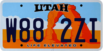 UT license plate W882ZI
