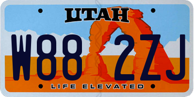 UT license plate W882ZJ