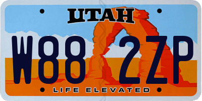 UT license plate W882ZP