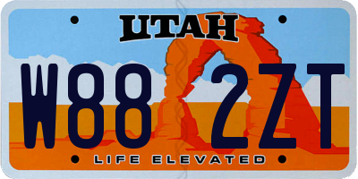 UT license plate W882ZT