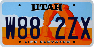 UT license plate W882ZX