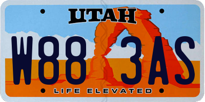UT license plate W883AS
