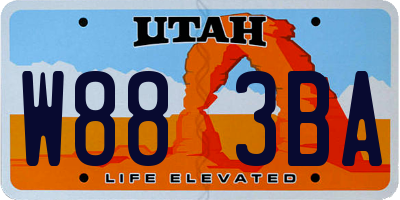 UT license plate W883BA