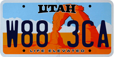 UT license plate W883CA