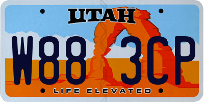 UT license plate W883CP