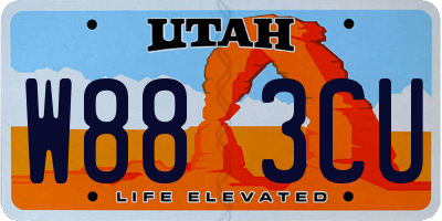 UT license plate W883CU