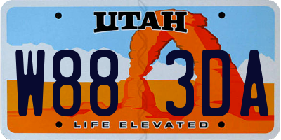 UT license plate W883DA
