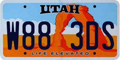 UT license plate W883DS