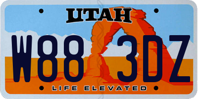 UT license plate W883DZ