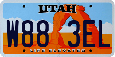 UT license plate W883EL