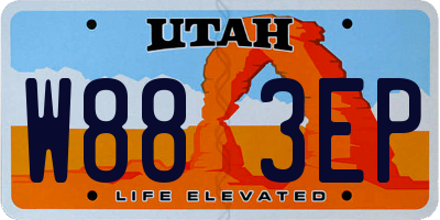 UT license plate W883EP