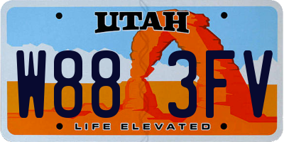 UT license plate W883FV