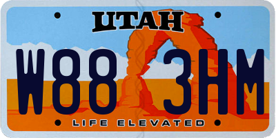 UT license plate W883HM