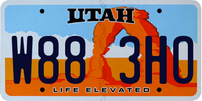 UT license plate W883HO