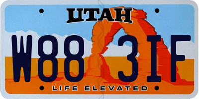 UT license plate W883IF
