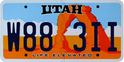 UT license plate W883II