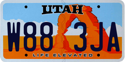 UT license plate W883JA