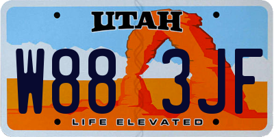 UT license plate W883JF