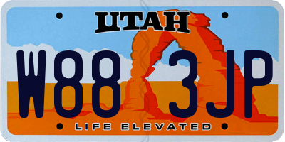 UT license plate W883JP