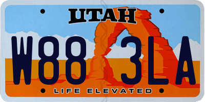 UT license plate W883LA