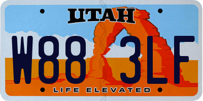 UT license plate W883LF