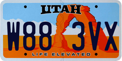 UT license plate W883VX