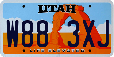 UT license plate W883XJ
