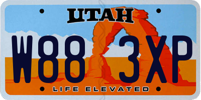 UT license plate W883XP
