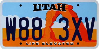 UT license plate W883XV