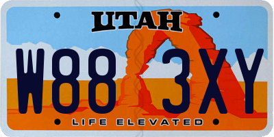 UT license plate W883XY