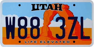 UT license plate W883ZL