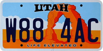 UT license plate W884AC