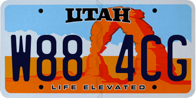 UT license plate W884CG