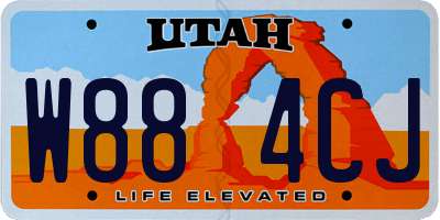 UT license plate W884CJ