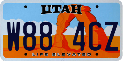 UT license plate W884CZ