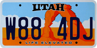 UT license plate W884DJ
