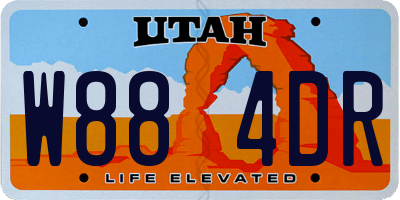 UT license plate W884DR