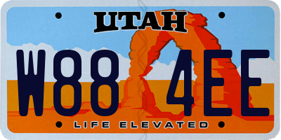 UT license plate W884EE