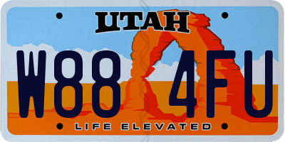 UT license plate W884FU