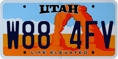 UT license plate W884FV