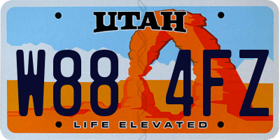UT license plate W884FZ