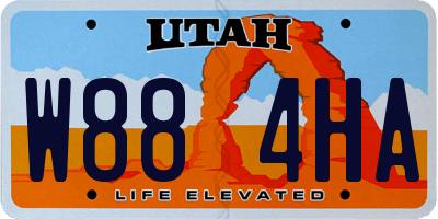 UT license plate W884HA