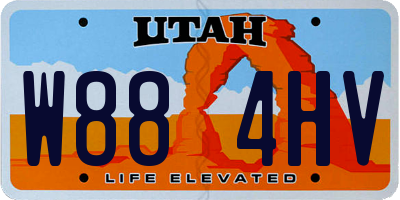 UT license plate W884HV