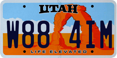 UT license plate W884IM
