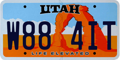 UT license plate W884IT