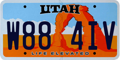 UT license plate W884IV