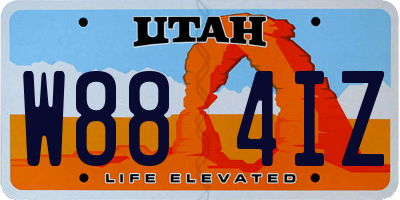 UT license plate W884IZ