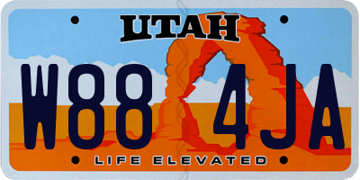 UT license plate W884JA