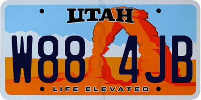 UT license plate W884JB